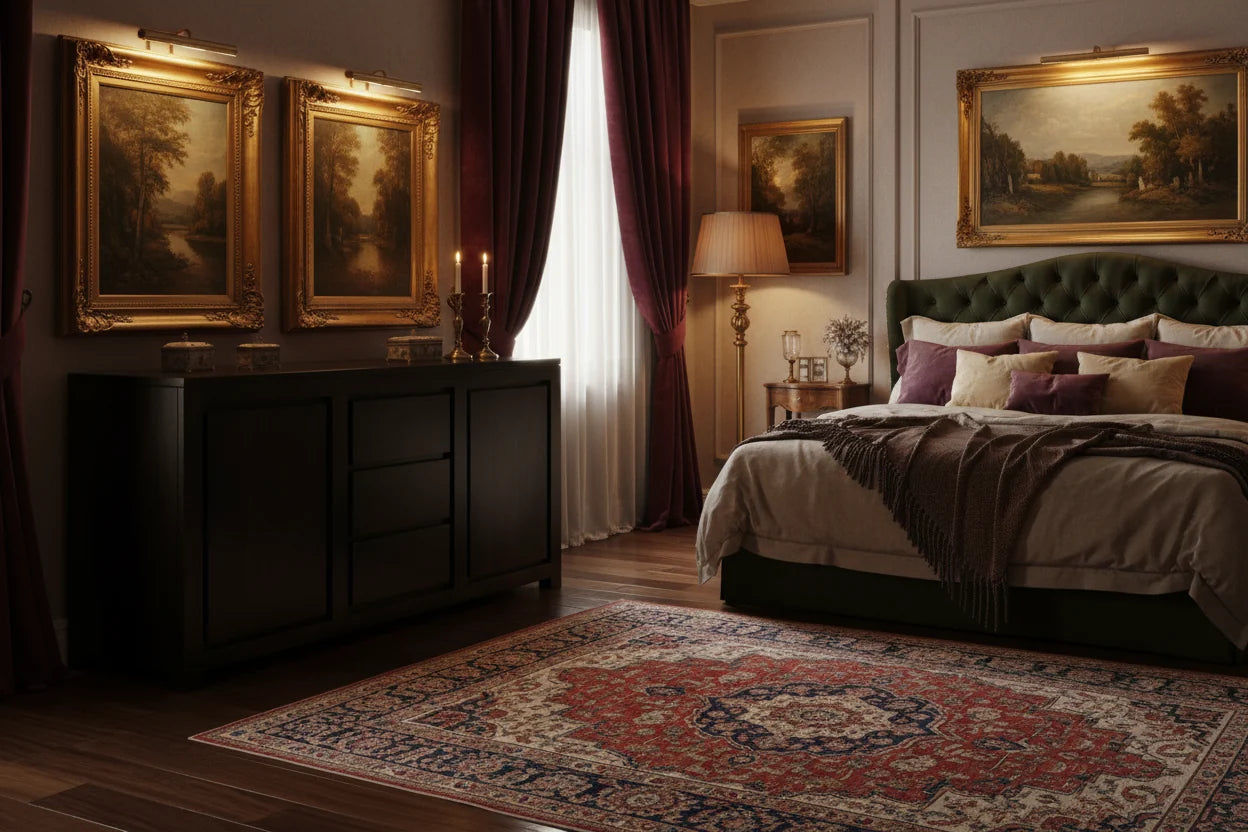 Tanaka Solid Mahogany Buffet 150cm with 2 Doors & 3 Drawers in Chocolate - Chocolate Wood