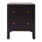 Jayla Small 2-Drawer Bedside Table in Black - Chocolate Wood