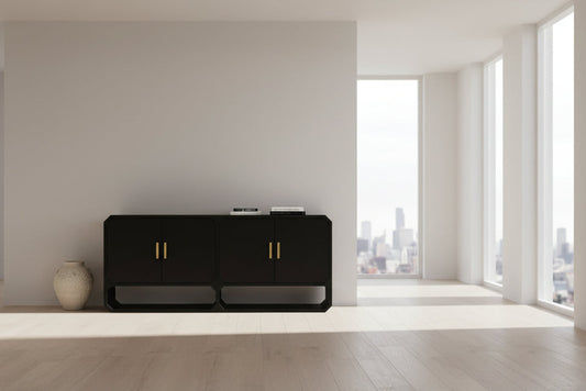 DELGARDO 4-DOOR BUFFET/SIDEBOARD BLACK - MyChocolateWood