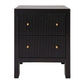 JAYLA SMALL BLACK 2-DRAWER BEDSIDE TABLE - MyChocolateWood