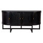 Ennis Oak & Oak Veneer 4-Door Buffet / Sideboard in Black - Chocolate Wood