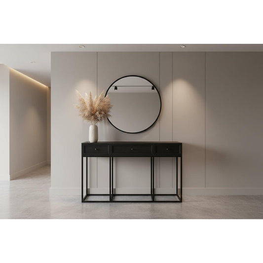 DIMANTA DESIGNER 3-DRAWER HALL TABLE/CONSOLE TABLE BLACK - MyChocolateWood