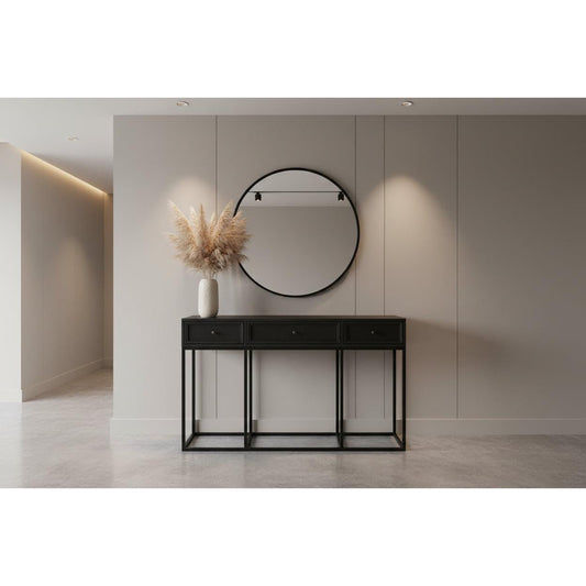 DIMANTA DESIGNER 3-DRAWER HALL TABLE/CONSOLE TABLE BLACK - MyChocolateWood