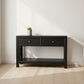 FABRIZIO MINDI WOOD CONSOLE TABLE/HALL TABLE 2 DRAWERS IN BLACK - MyChocolateWood