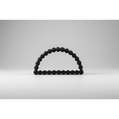 CAROLYN HALF MOON MIRROR BLACK MINDI WOOD FRAME