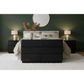 Gatsby Solid Mindi Timber 2-Drawer Bedside Table in Black - Chocolate Wood