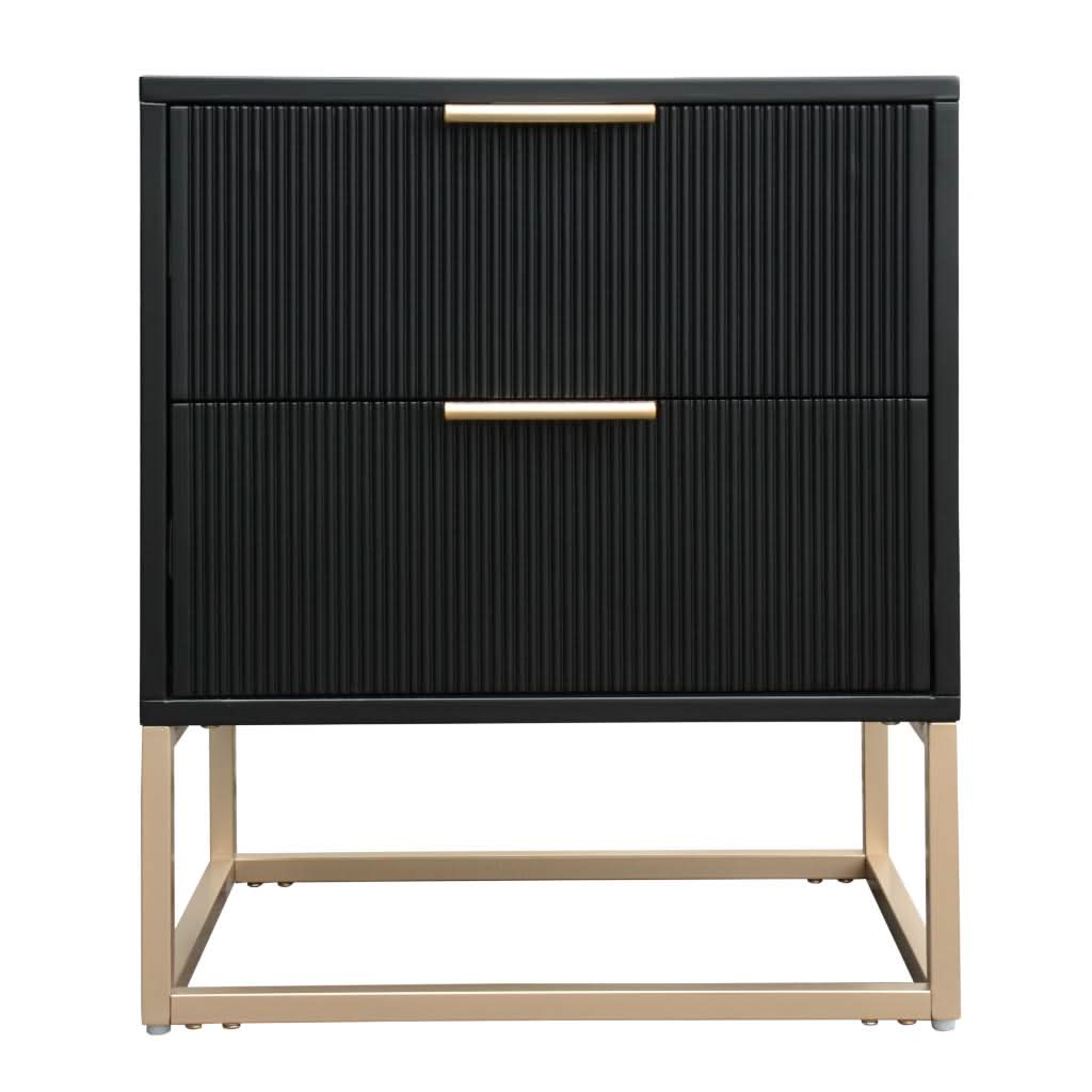FARAH 4 PIECE SOLID ACACIA BEDROOM SUITE: KING BED, 2X BEDSIDES,TALLBOY BLACK