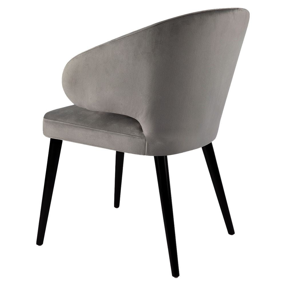 AUBERT BLACK OAK LEG DINING CHAIR WITH GREY VELVET - MyChocolateWood