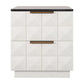 Hampshire 2-Drawer Bedside Table in White Oak with Black Marble Top - Chocolate Wood