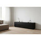 Gatsby Solid Mindi Timber 2-Door 2-Drawer TV Unit 190cm in Black - Chocolate Wood
