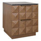 HAMPSHIRE  BLACK MARBLE/WALNUT 2-DRAWER BEDSIDE TABLE - MyChocolateWood
