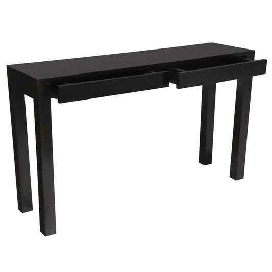 TANAKA SOLID MAHOGANY TIMBER CONSOLE TABLE/HALL TABLE WITH 2 HIDDEN DRAWERS IN CHOCOLATE COLOUR - MyChocolateWood