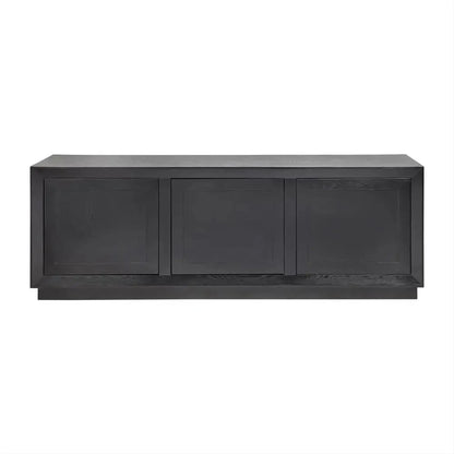 Carlson oak wood black buffet or sideboard by Chocolate Wood, 200cm length, featuring sleek black finish and modern design.