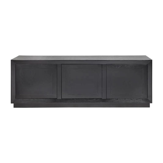 Carlson oak wood black buffet or sideboard by MyChocolateWood, 200cm length, featuring sleek black finish and modern design.