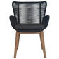 ATHENA EUCALYPTUS TIMBER & ROPE OUTDOOR DINING CHAIR BLACK/NATURAL