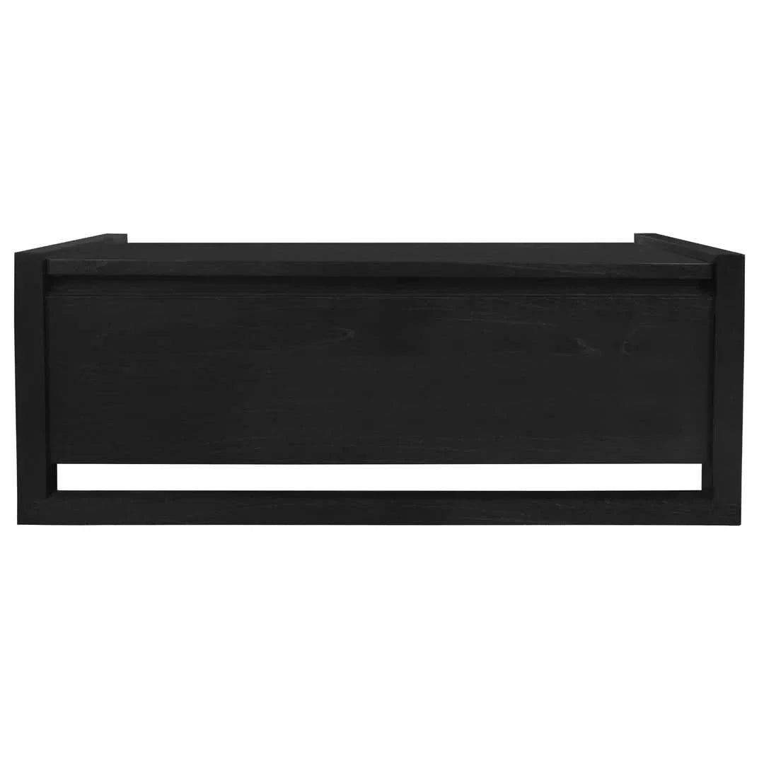 Jasper Solid Mindi Timber Storage Bench / Blanket Box in Black - Chocolate Wood