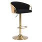 Cilla Gas Lift Swivel Bar Stool Black & Gold