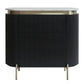 DENEUVE 3 DRAWER CHEST OF DRAWERS BLACK WITH CARRARA MARBLE TOP - MyChocolateWood