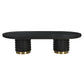 Raven Handmade Solid Mango Column Coffee Table with Gold Accents