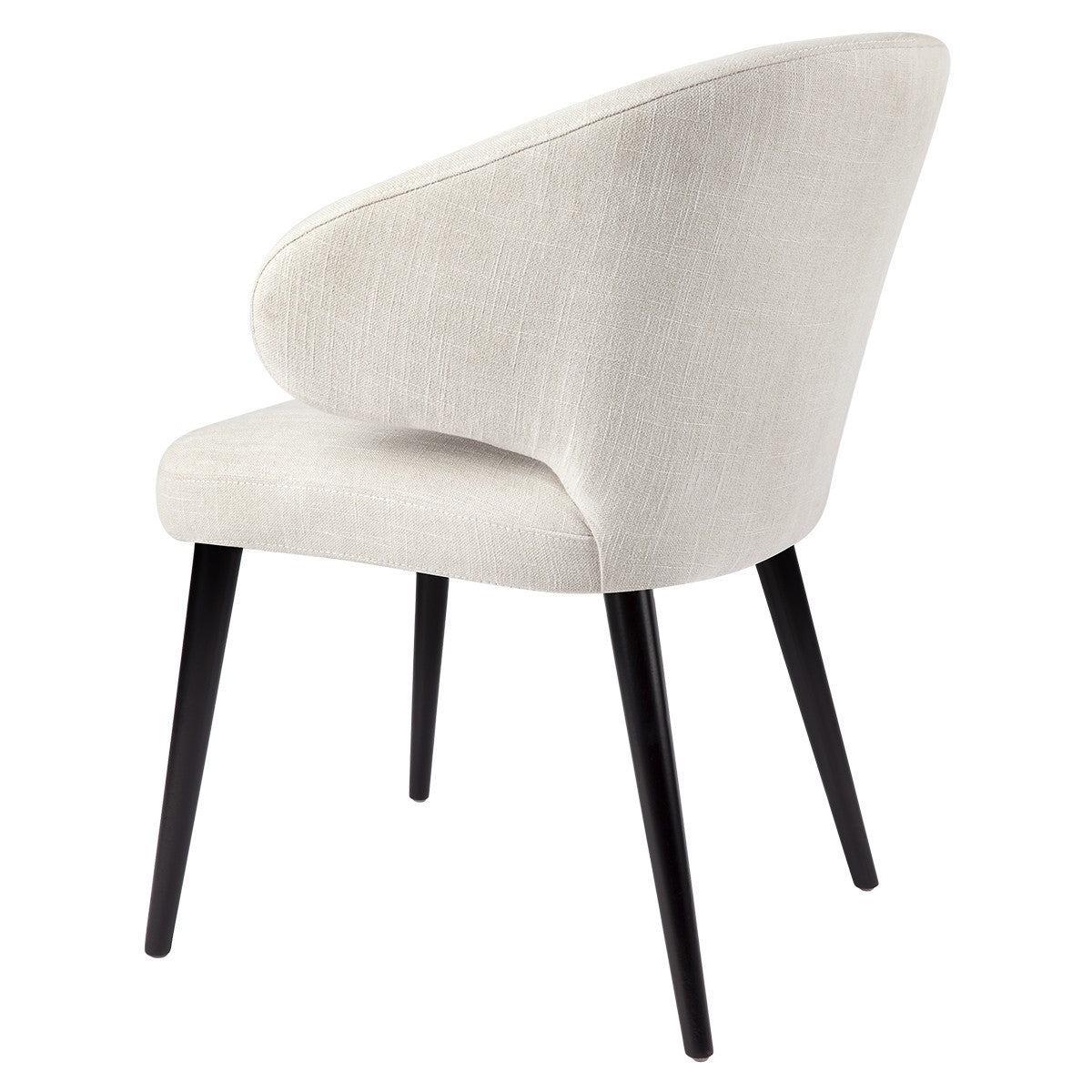 AUBERT BLACK OAK LEG DINING CHAIR WITH NATURAL LINEN - MyChocolateWood