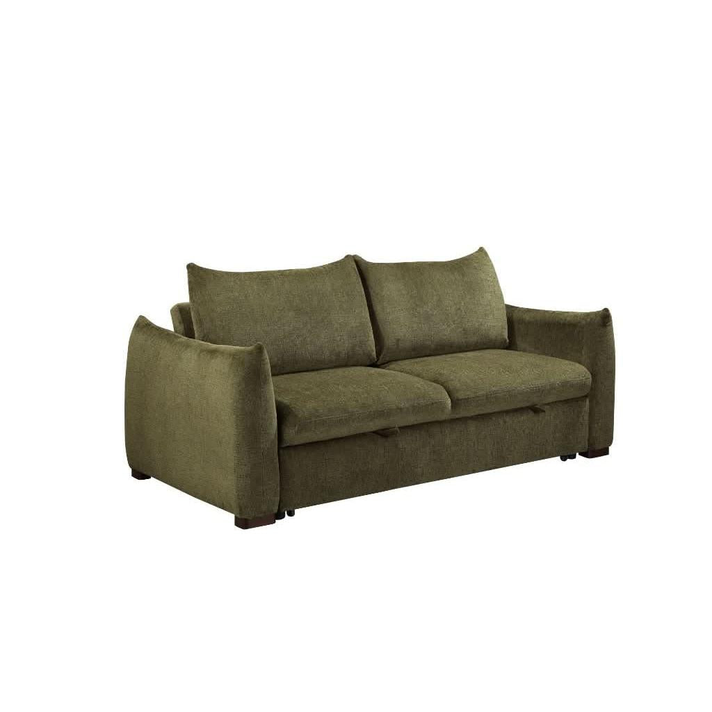 OAKLI FABRIC PULLOUT 3-SEATER SOFA BED GREEN - MyChocolateWood