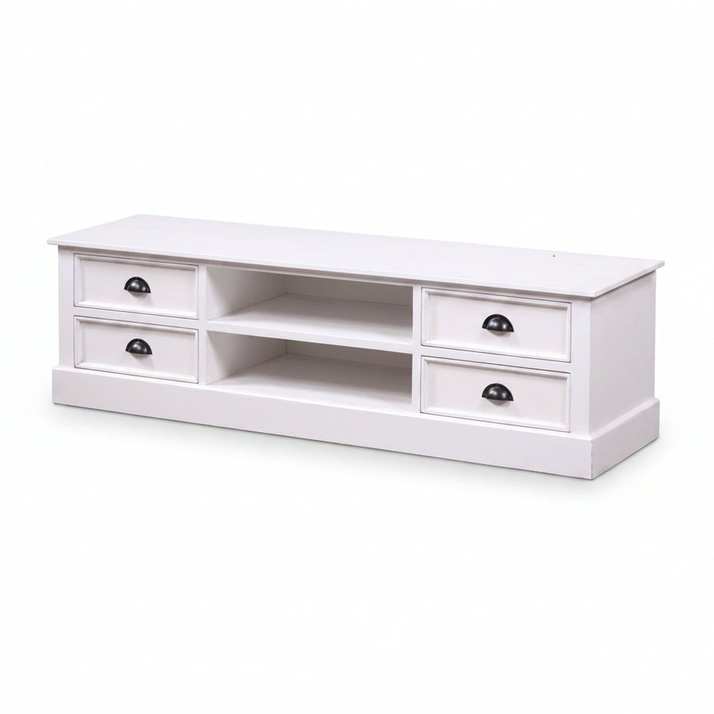 Bradtree Mahogany Timber 4-Drawer TV/Entertainment Unit in Solid White 180cm - MyChocolateWood