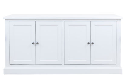 MyChocolateWood Sherborne Acacia timber open hutch with adjustable shelves, showcasing a stylish and functional buffet storage piece.