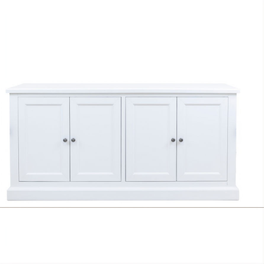 Chocolate Wood Sherborne Acacia timber open hutch with adjustable shelves, showcasing a stylish and functional buffet storage piece.
