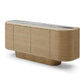 Montilla Ash Veneer Base/ Marble Look Ceramic 4-Door Buffet/Sideboard