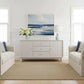 HALIFAX SOLID ACACIA TIMBER BUFFET TWO DOORS 3 DRAWERS IN BRUSHED WHITE