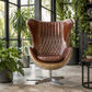 Adeline Butterfly Aged Leather and Copper Alloy Egg Chair