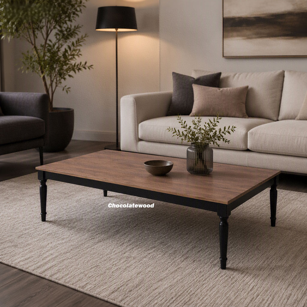 Boland Timber Coffee Table - Mango Wood Top - 160cm Natural/Black