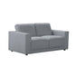 Yanni Fabric 3 Piece Lounge Suite:1 x 3-Seater Sofa, 1 x 2-Seater Sofa  + 1 x Armchair - Steel Colour - Chocolate Wood