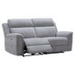 Camrose Fabric 2-Seater Electric Recliner Sofa Flax - Chocolate Wood