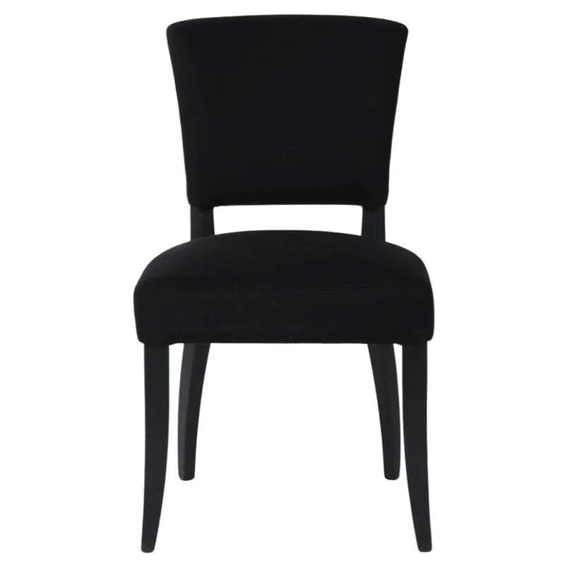 SET OF 2 CAVENDISH LINEN DINING CHAIR BLACK - MyChocolateWood