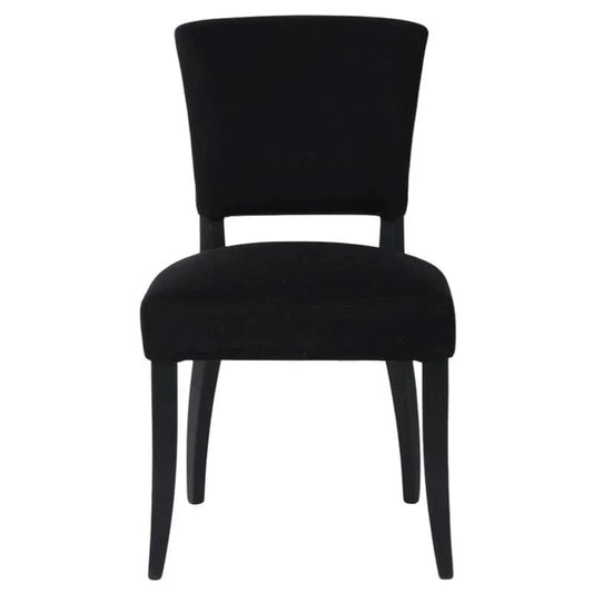SET OF 2 CAVENDISH LINEN DINING CHAIR BLACK - MyChocolateWood
