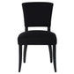 Cavendish Linen Dining Chair in Black, Set of 2 - Chocolate Wood