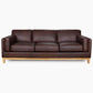 Marquis 3-Seater Oslo Leather Sofa in Mink - Chocolate Wood
