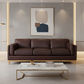 Marquis 3-Seater Oslo Leather Sofa in Mink - Chocolate Wood