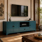 Brielle Recycled Pine 4-Door 1 Drawer TV Unit Teal - 172cm