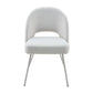 HALIFAX SOLID ACACIA DINING CHAIR FABRIC UPHOLSTERY COASTAL ASH /WHITE