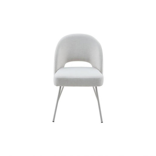 Halifax Solid Acacia Dining Chair with Fabric Upholstery in Coastal Ash & White