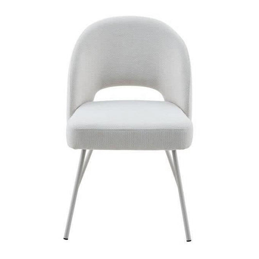Halifax Solid Acacia Dining Chair with Fabric Upholstery in Coastal Ash & White-MyChocolateWood