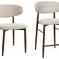 Severin solid and veneer Malaysian hardwood bar chair in beige and walnut finish, featuring a sleek modern design.