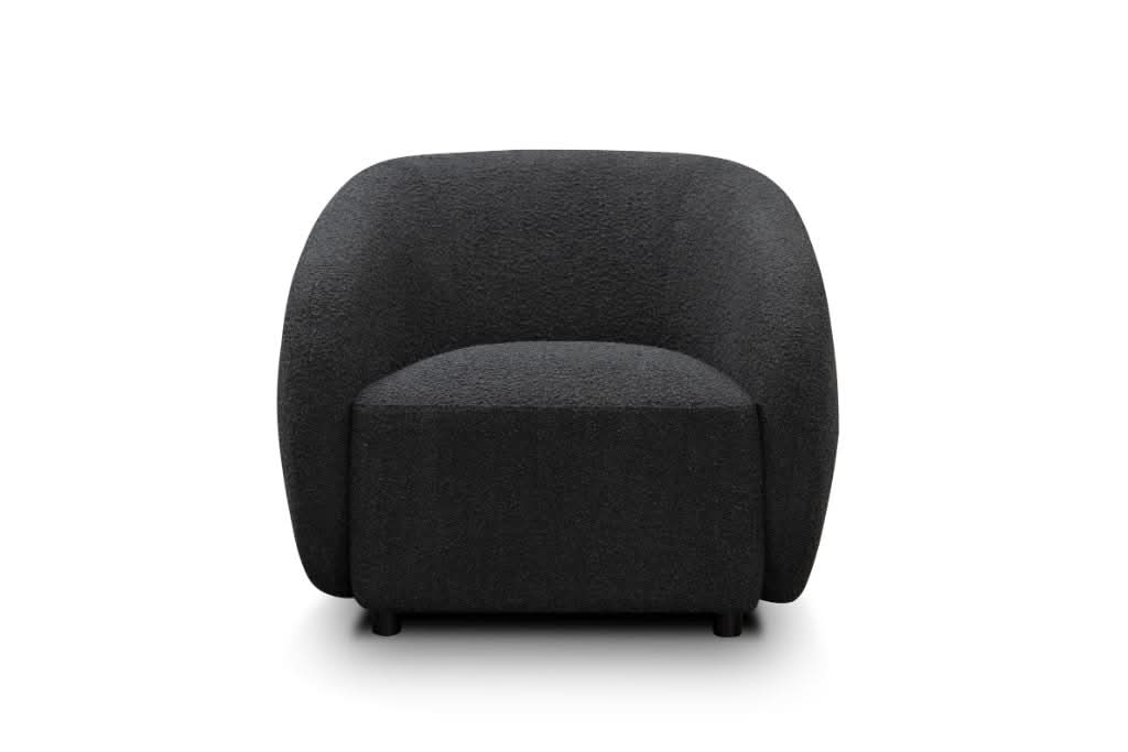 SUKI BOUCLE 3-SEATER ARMCHAIR CHARCOAL - MyChocolateWood