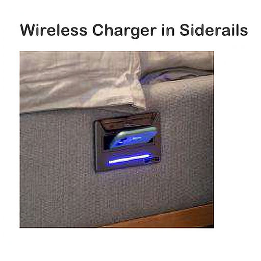Nerissa Bed - built-in wireless charging - Chocolate Wood