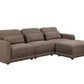 Nancy Fabric 3-Seater Modular Sofa w/Ottoman & 3 x Pillows Chocolate - MyChocolateWood
