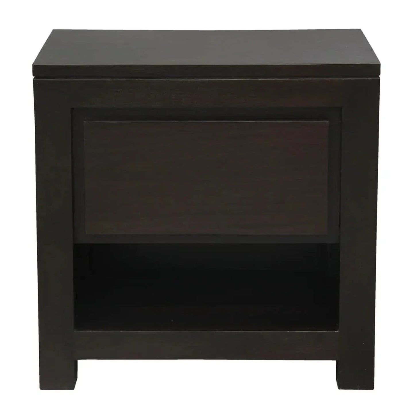 Tanaka Solid Mahogany 1 Drawer Bedside Table in Chocolate - Chocolate Wood