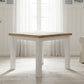 CHRISTA HAMPTON SOLID ACACIA SQUARE DINING TABLE 100CM LIGHT OAK TOP WHITE BASE - MyChocolateWood