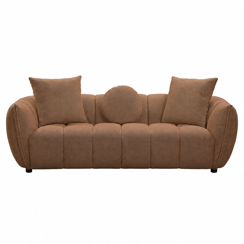 Greer Fabric 3-Seater Sofa Cinnamon